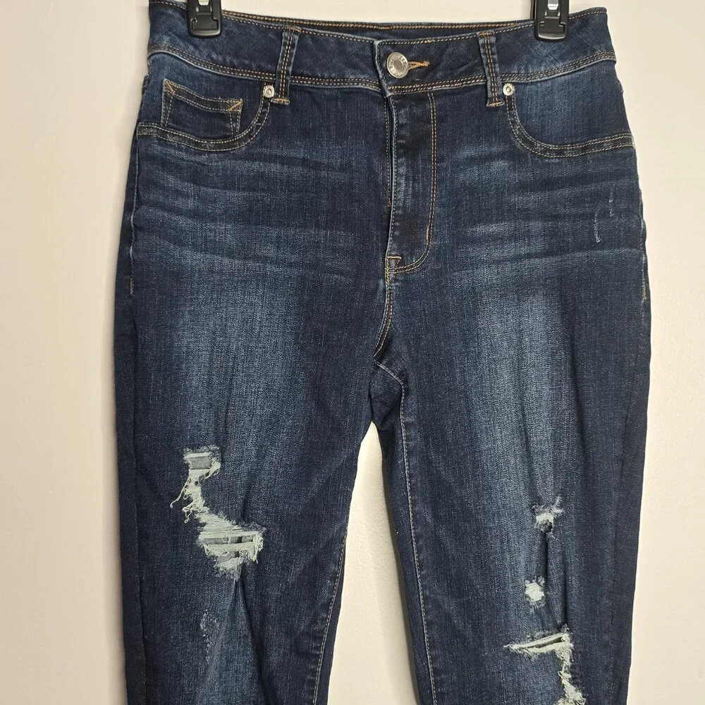 Maurices Womens Jeans Size Medium Regular Skinny Distressed High Rise Denim - Picture 2 of 7